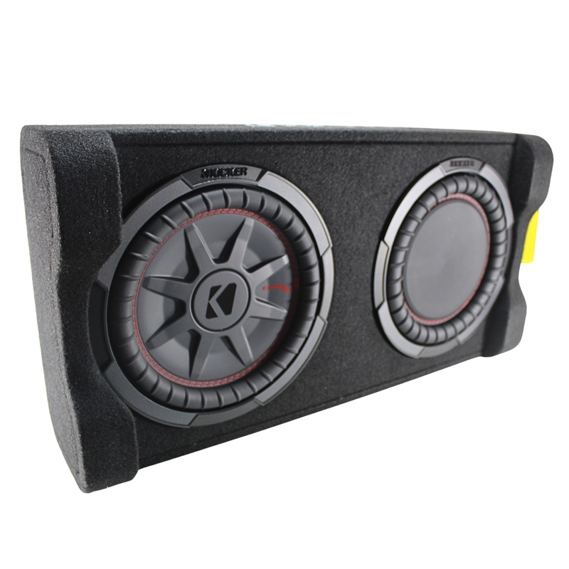 10″ Powered Down-Firing Subwoofer Enclosure with Built-In Amplifier Kicker