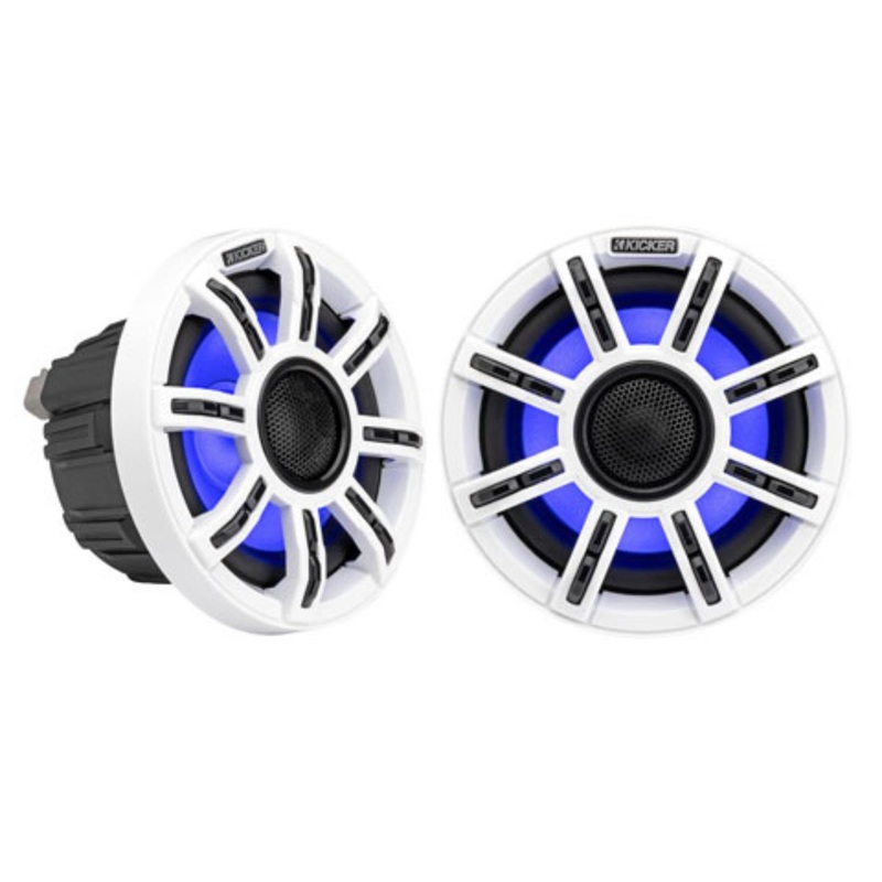 6.5″ 200 Watt Peak 4 Ohm Marine LED Coaxial Speakers KICKER MSC65