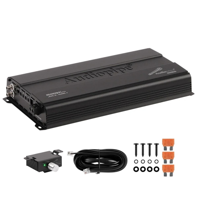 Audiopipe 1500W 1-Ohm Class D Car Audio Mono Amplifier APLX-1500.1 W/ Bass Knob