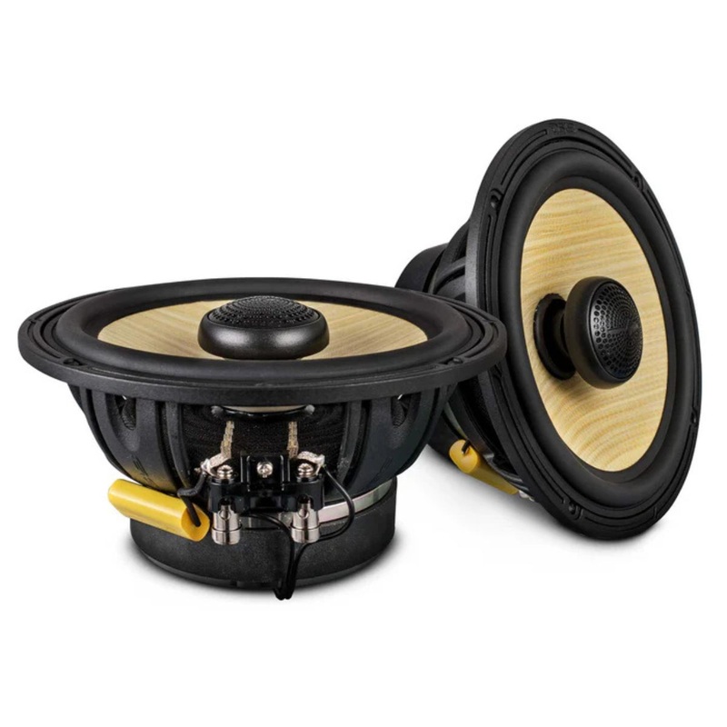 DS18 6.5″ 150W RMS 4-Ohm 2-Way Coaxial Speakers with Woven Yellow Composite Cone
