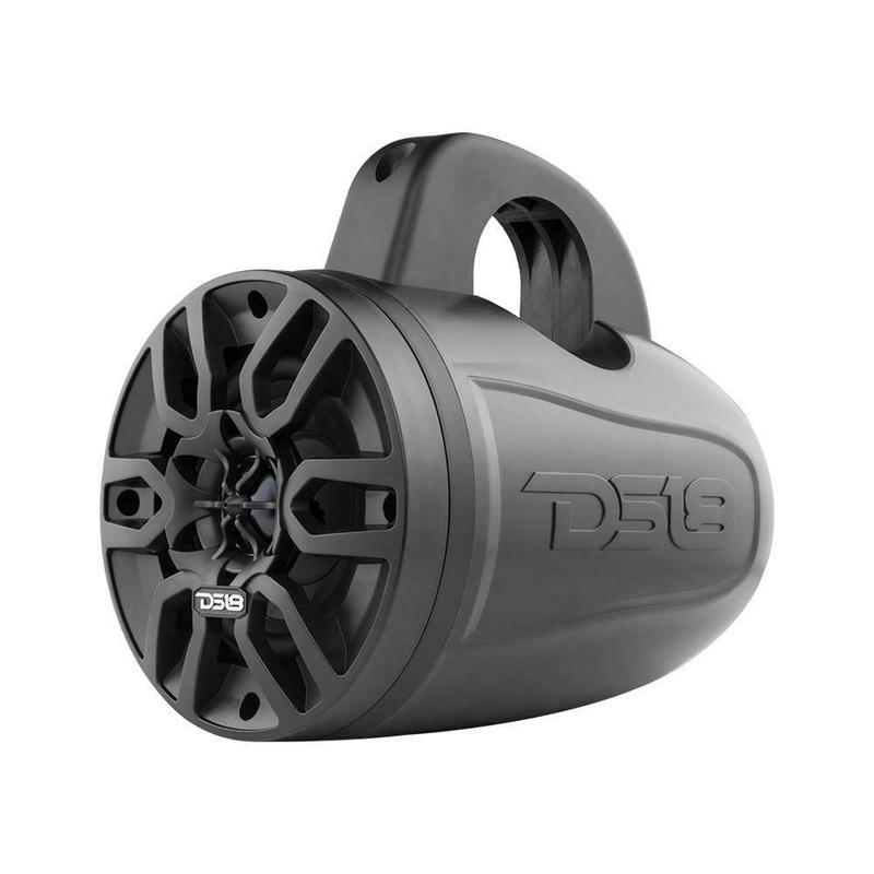 DS18 HYDRO 4″ 240 Watts 4 Ohm Bluetooth Black Amplified Wakeboard Tower Speakers