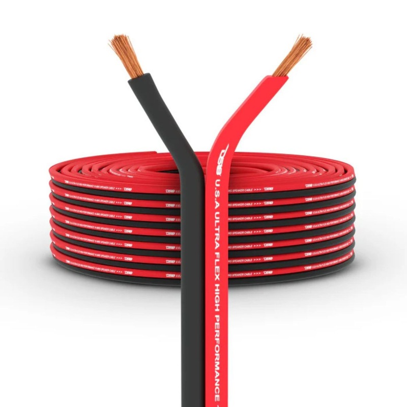 DS18 SW-12GA-100RB 12-GA CCA Ultra Flex Speaker Wire 100 Ft Red/Black Roll
