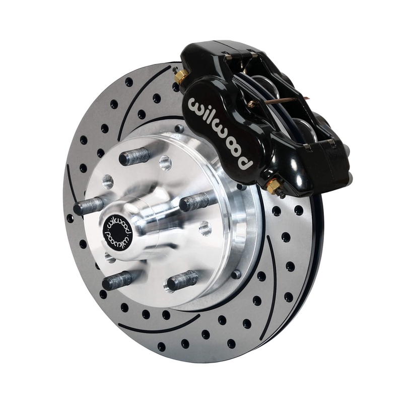 12″ Wilwood Drilled Rotors & 4 Piston Calipers Black Calipers