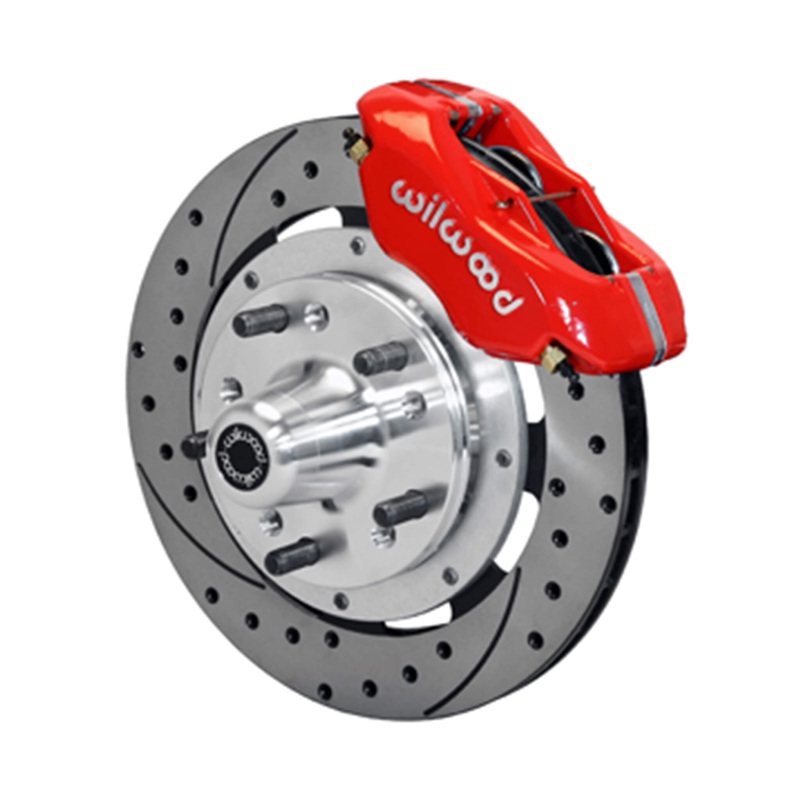 12″ Wilwood Drilled Rotors & 4 Piston Calipers (DFS) Black Calipers