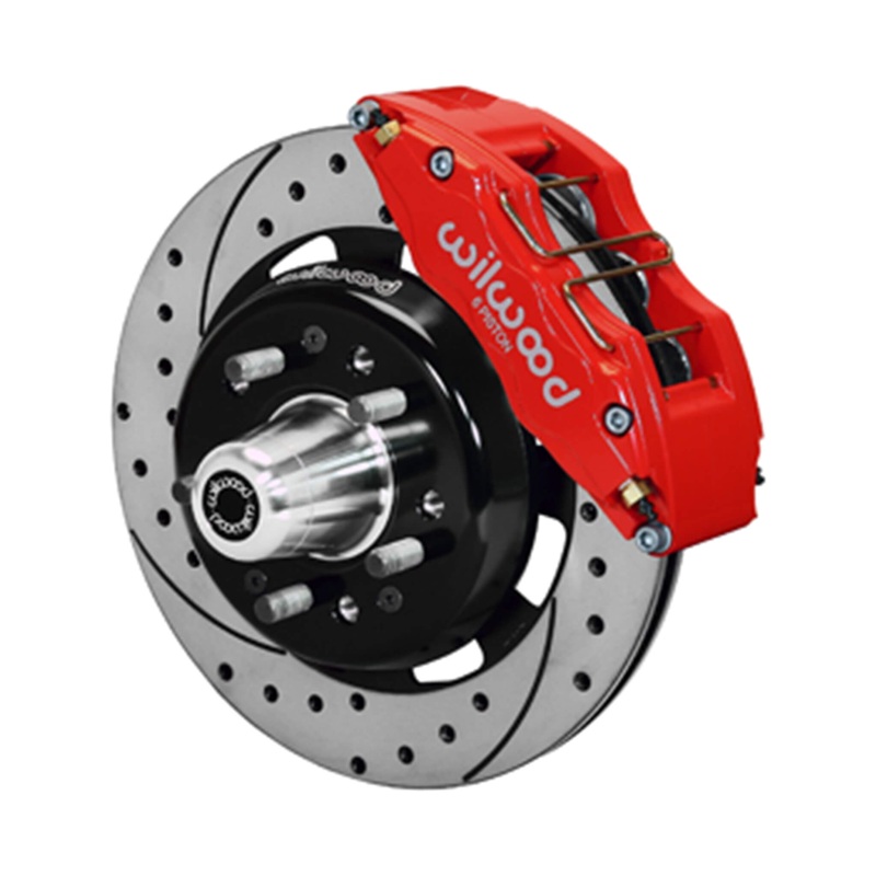 13″ Wilwood Drilled Rotors & 4 Piston Calipers(DFS) Black Calipers