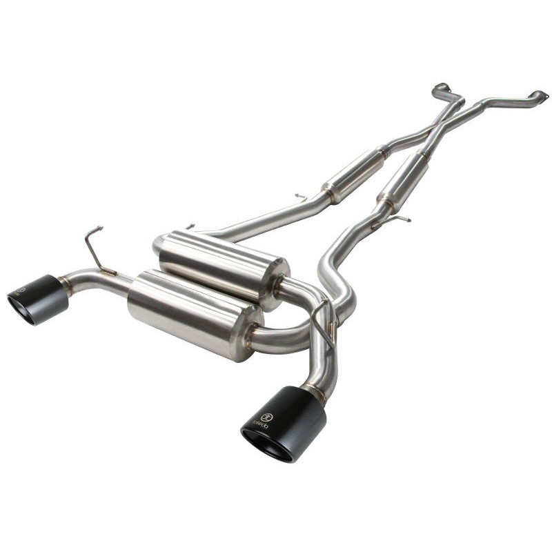 aFe Takeda 2-1/2 in 304 SS Cat-Back Exhaust System Infiniti G37 08-13/Q60 14-15 V6-3.7 w/ Black Tips