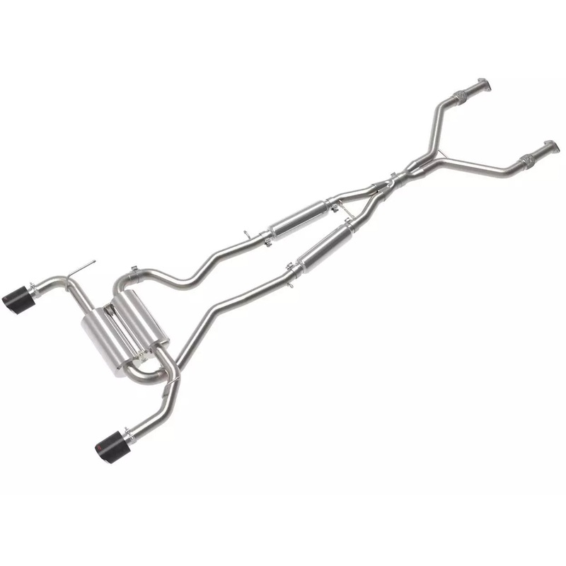 aFe 14-15 Infiniti Q50 (V37) V6 3.7L Takeda 2-1/2in SS Cat-Back Exhaust System w/ Carbon Fiber Tips