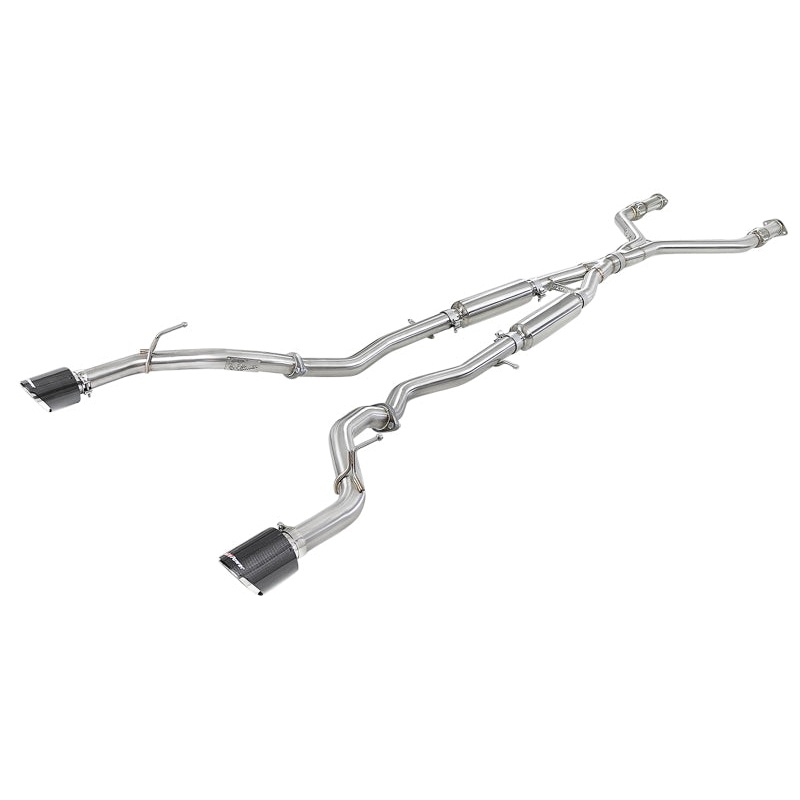 aFe Takeda 2.5in 304 SS Cat-Back Exhaust System w/ Carbon Fiber Tips 16-18 Infiniti Q50 V6-3.0L (tt)