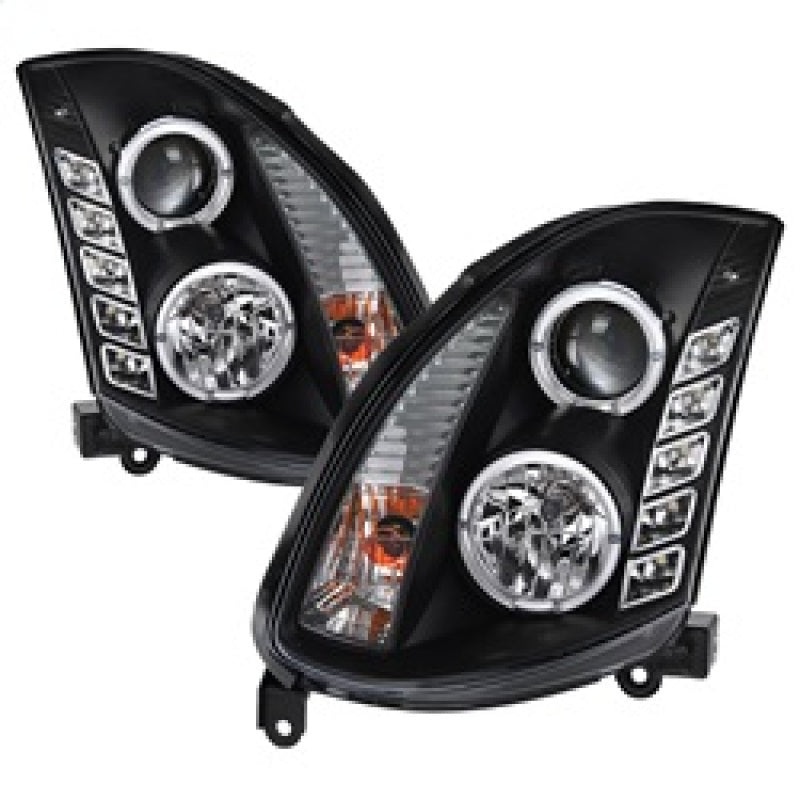 Spyder Infiniti G35 03-07 2DR Projector Halogen – LED Halo DRL Blk High H4 PRO-YD-IG35032D-DRL-BK