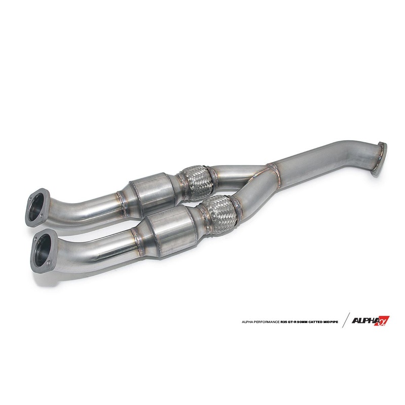 ALPHA GT-R 90mm Midpipe w/ Race Cats 90mm Exit