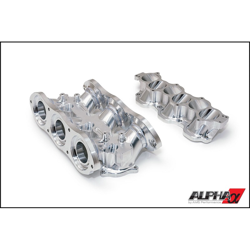 ALPHA GT-R Cast Plenum / Billet Intake Manifold Triple Fuel Rail (Clear Anodized)