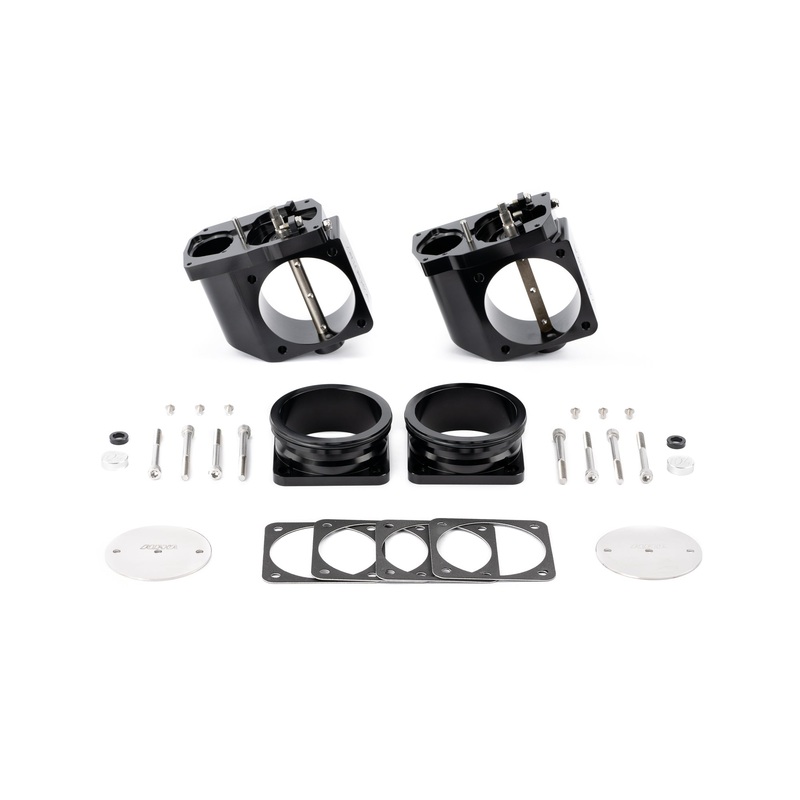 Alpha Performance R35 GT-R CNC Big Bore Throttle Body Set (With AMS Quickclamp Adapter Flanges)