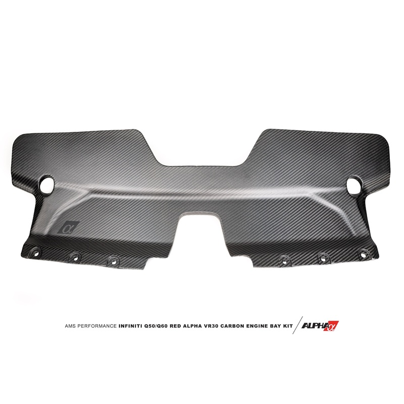 AMS Performance Infiniti Q50 / Q60 Red Alpha Matte Carbon Front Duct