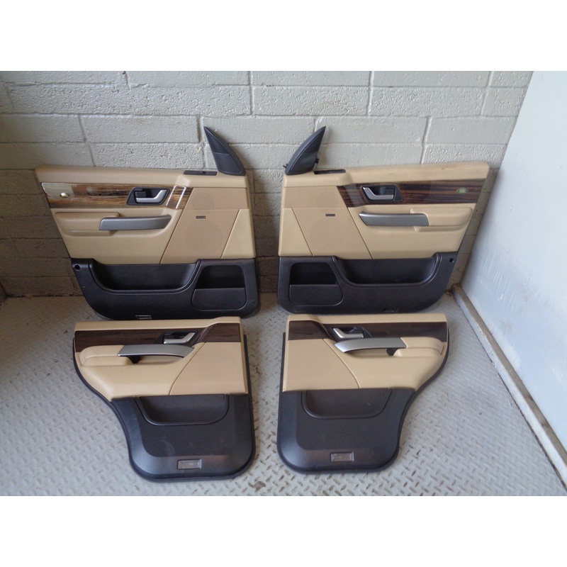 Range Rover Sport Door Cards in Beige with Wood Trim L320 2005 to 2009 K03035