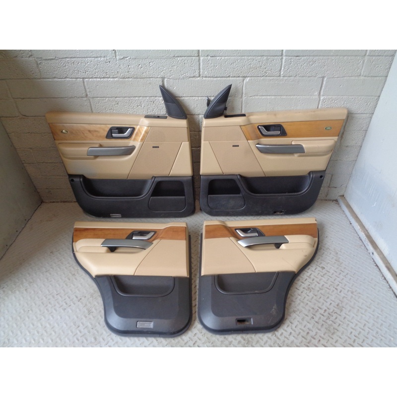 Range Rover Sport Door Cards in Beige with Wood Trim L320 2005 to 2009 L14045