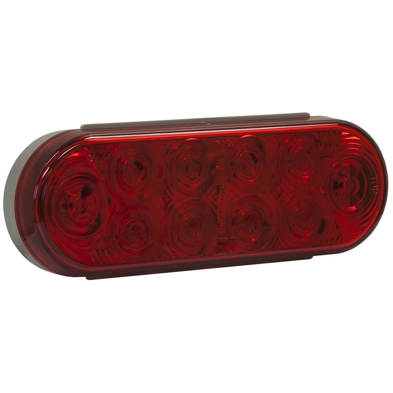 Buyers – 6-1-2″ Oval Stop-Turn-Tail Light, 10 LED Red, Bulk