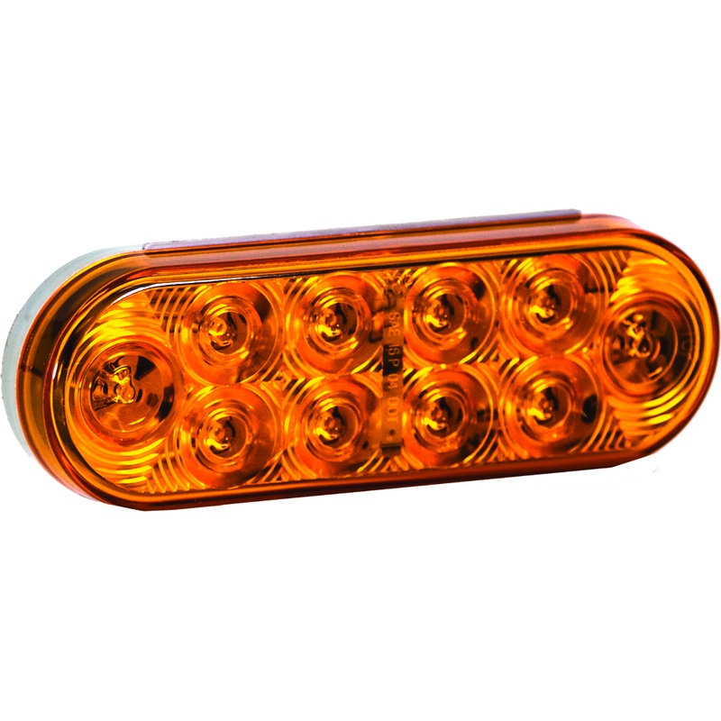 Buyers – 6″ Oval, 10 LED Amber, bulk, PL3 connection