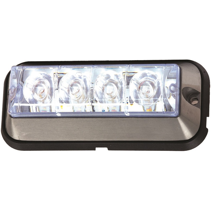 Buyers – Light, Strobe, 4-7-8In Rect, 4 Led,  Clear
