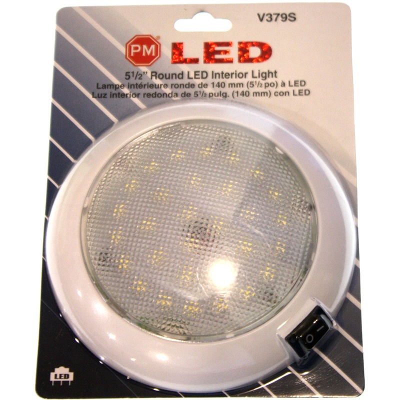 Great White  V379S White LED Dome-Interior Light w- Switch (4 Pcs)