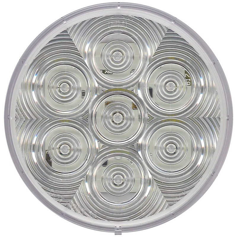 LumenX   817C-7   Clear, Grommet Mount   4″ Round LED Back-Up Light, AMP Single