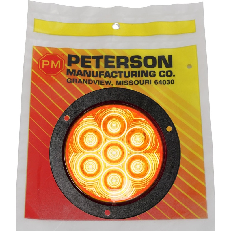 LumenX   818A-7   Amber Flange Mount   4″ Round LED Front & Rear Turn Signal, AMP