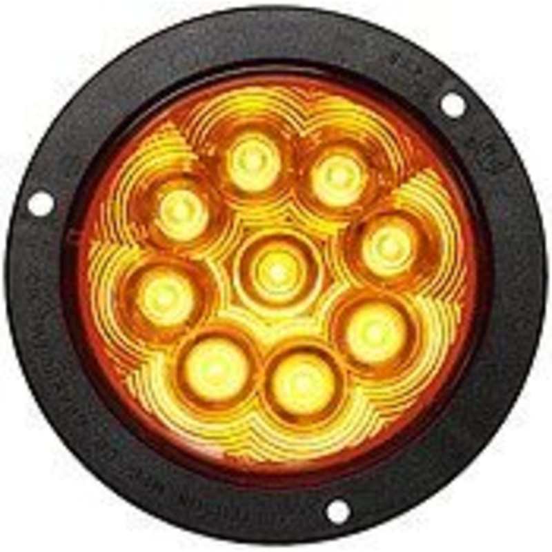 LumenX   818KA-9   Amber Flange Mount Kit   4″ Round LED Front & Rear Turn Signal, AMP