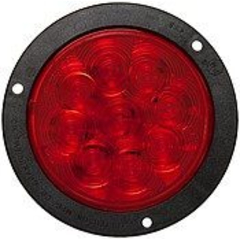 LumenX   818KR-9   Red Flange Mount Kit   4″ Round LED Stop, Turn & Tail Lights, AMP