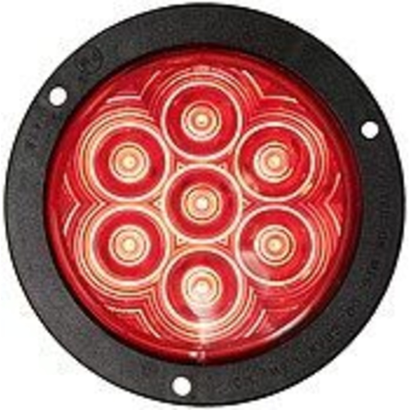 LumenX   818R-7   Red Flange Mount   4″ Round LED Stop, Turn & Tail Lights, AMP
