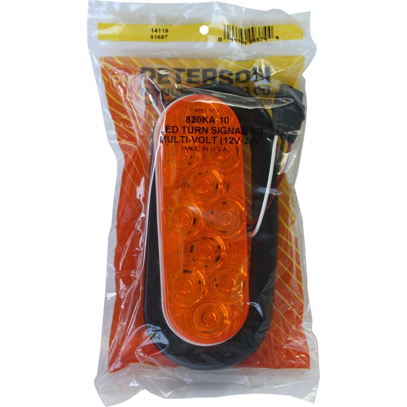 LumenX   820KA-10   Amber Grommet Mount   Oval LED Front & Rear Turn Signal, AMP