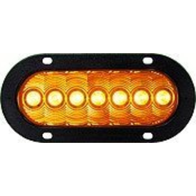 LumenX   823A-7   Amber Flange Mount   Oval LED Front & Rear Turn Signal, AMP