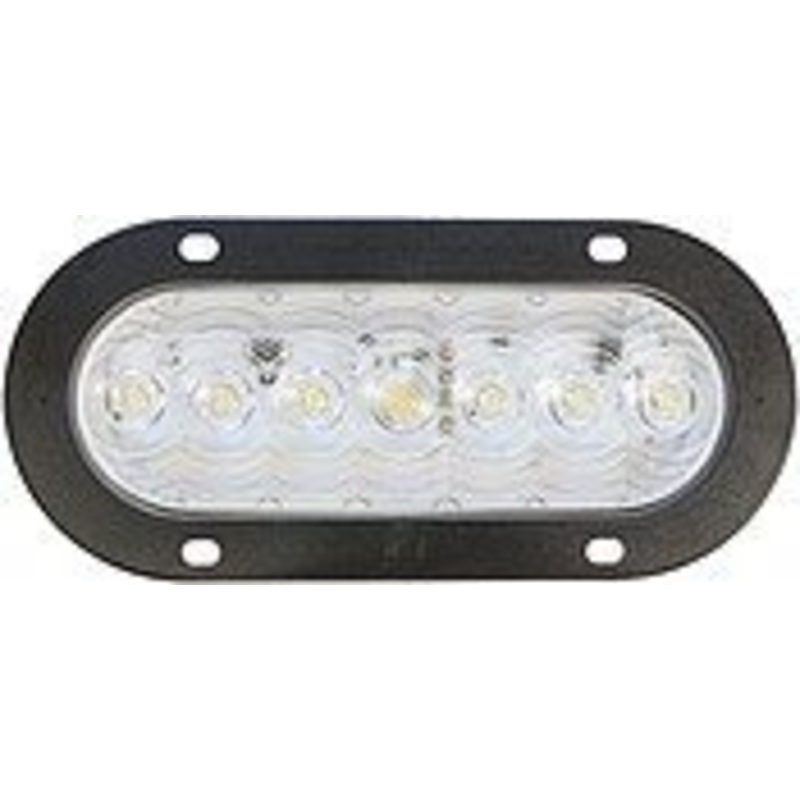 LumenX   823C-7   Clear, Flange Mount   Oval LED Back-Up Light, AMP