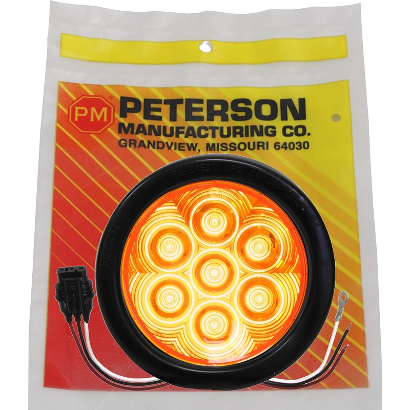 LumenX 817KA-7 Amber 4″ Round LED Turn Signal Kit with AMP plug