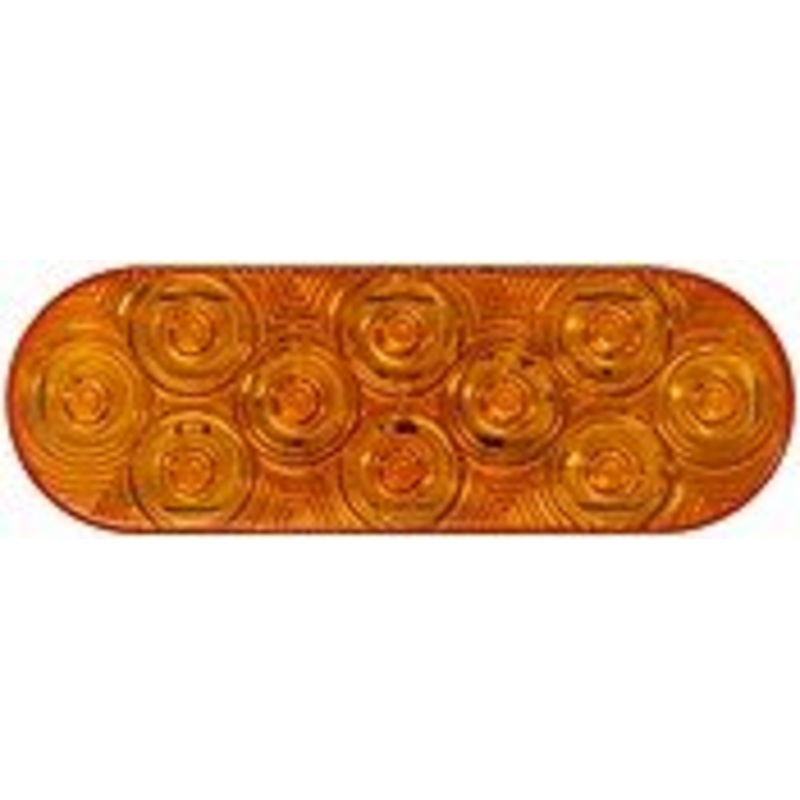 LumenX   820A-10   Amber Grommet Mount   Oval LED Front & Rear Turn Signal, AMP Single