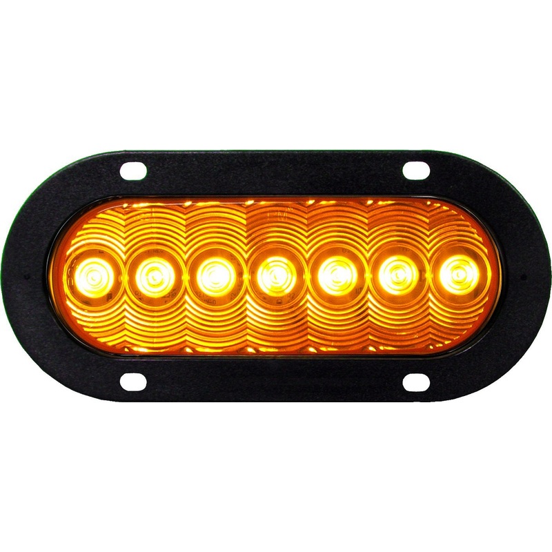 LumenX   822A-7   Amber Flange Mount   Oval LED Front & Rear Turn Signal, PL3 Single