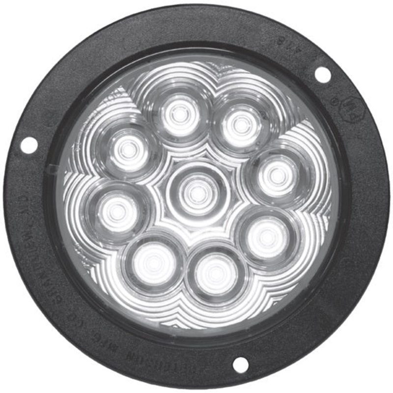 LumenX   M818C-9   Clear, Flange Mount   4″ Round LED Back-Up Light, AMP