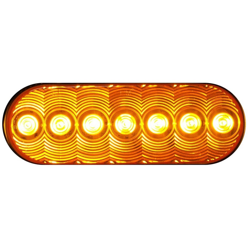 LumenX   M821A-7   Amber Grommet Mount   Oval LED Front & Rear Turn Signal, PL3