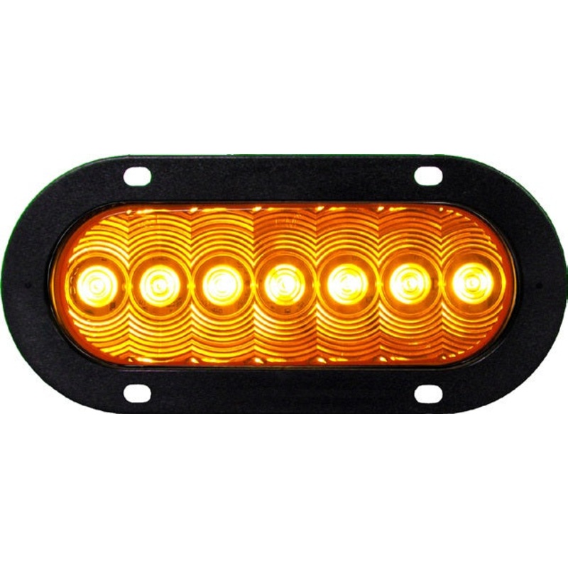 LumenX   M823A-7   Amber Flange Mount   Oval LED Front & Rear Turn Signal, AMP