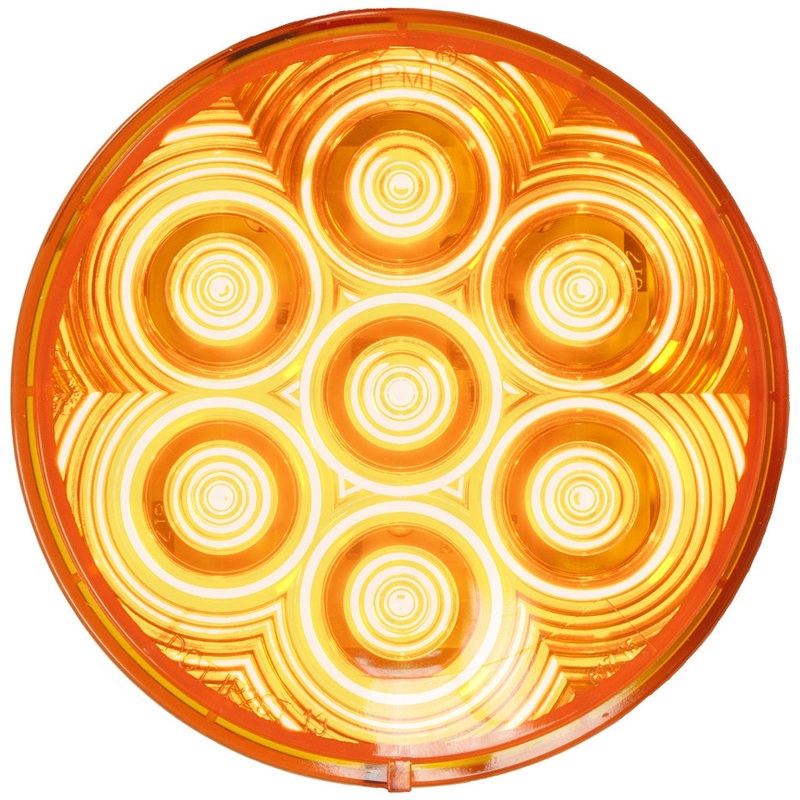 LumenX   M826A-7   Amber Grommet Mount   4″ Round LED Front & Rear Turn Signal, PL3