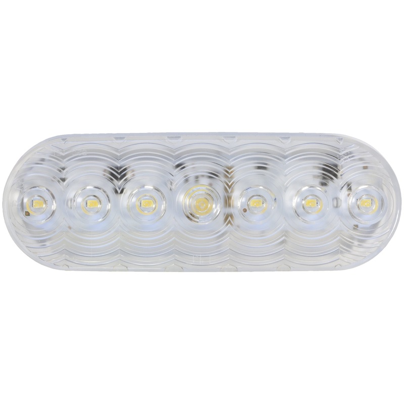 LumenX V821KC-7 Clear, Grommet Mount Kit Oval LED Back-Up Light, PL3 (6 Pcs)