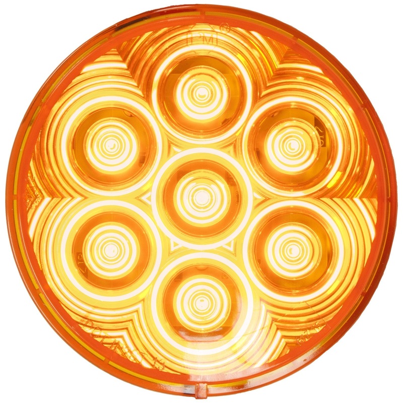 LumenX V826KA-7 Amber Grommet Mount Kit 4″ Round LED Front & Rear Turn Signal, PL3 (6 Pcs)