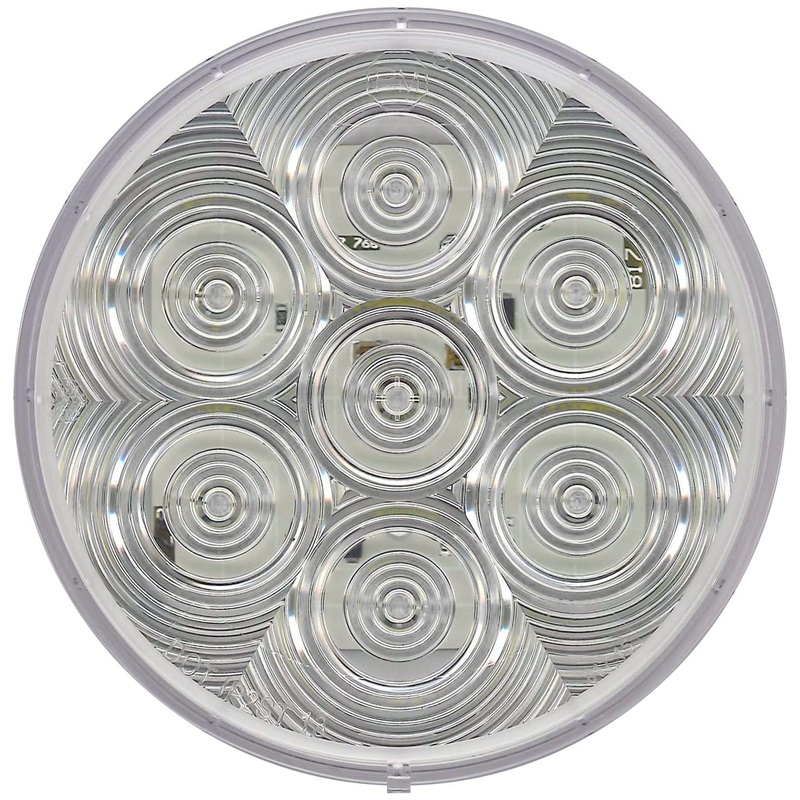 LumenX V826KC-7 Clear, Grommet Mount Kit 4″ Round LED Back-Up Light, PL3 (6 Pcs)