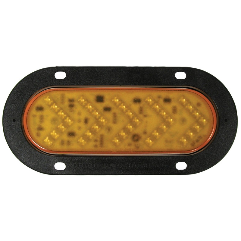 Piranha LED   423QA-P   Amber w-Flange   Sequential Amber Signal Light Single