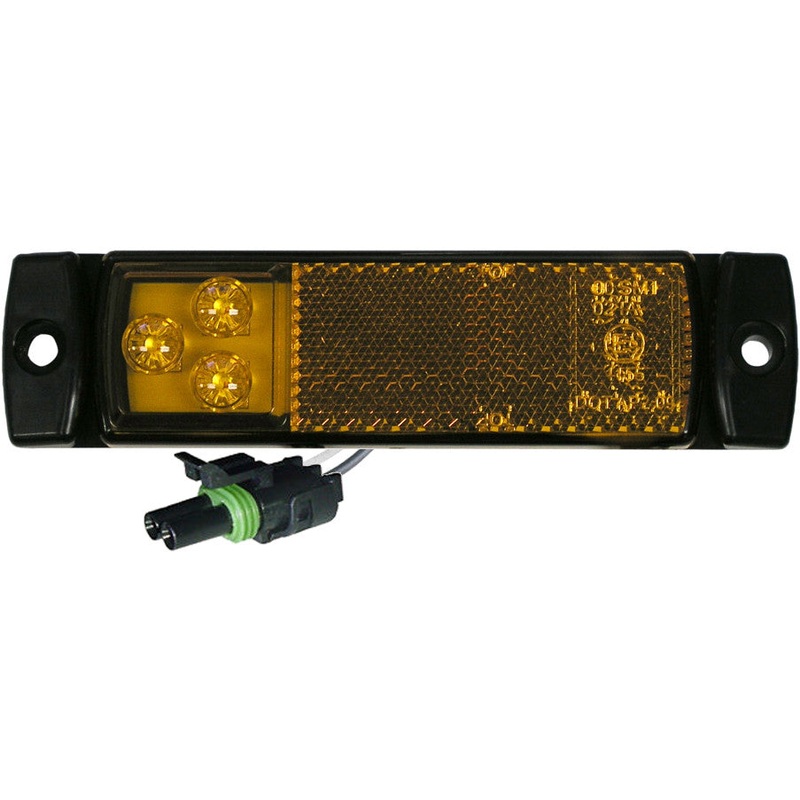 PM 1203A-PKD Amber LED ECE Marker Light, Reflex, Packard Plug 50 Piece Carton