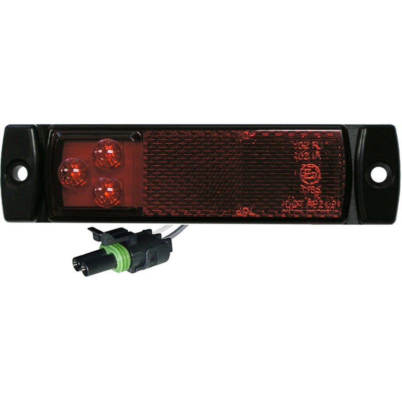 PM 1203R-PKD Red LED ECE & DOT Marker Light, Reflex, Packard Plug