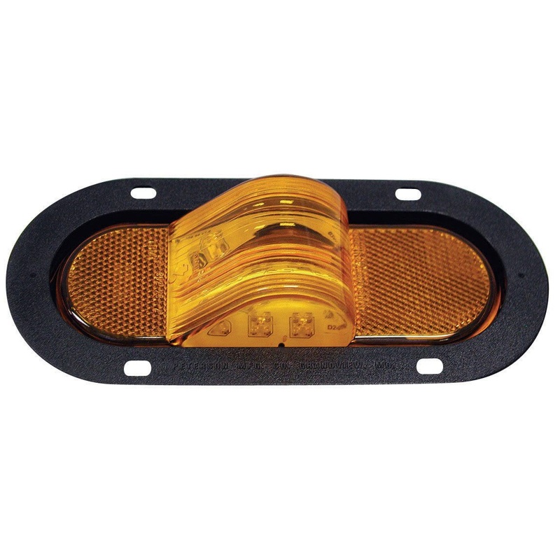 Piranha  LED   M355AF   Amber w-Flange   Oval LED Auxiliary-Mid-Turn Light
