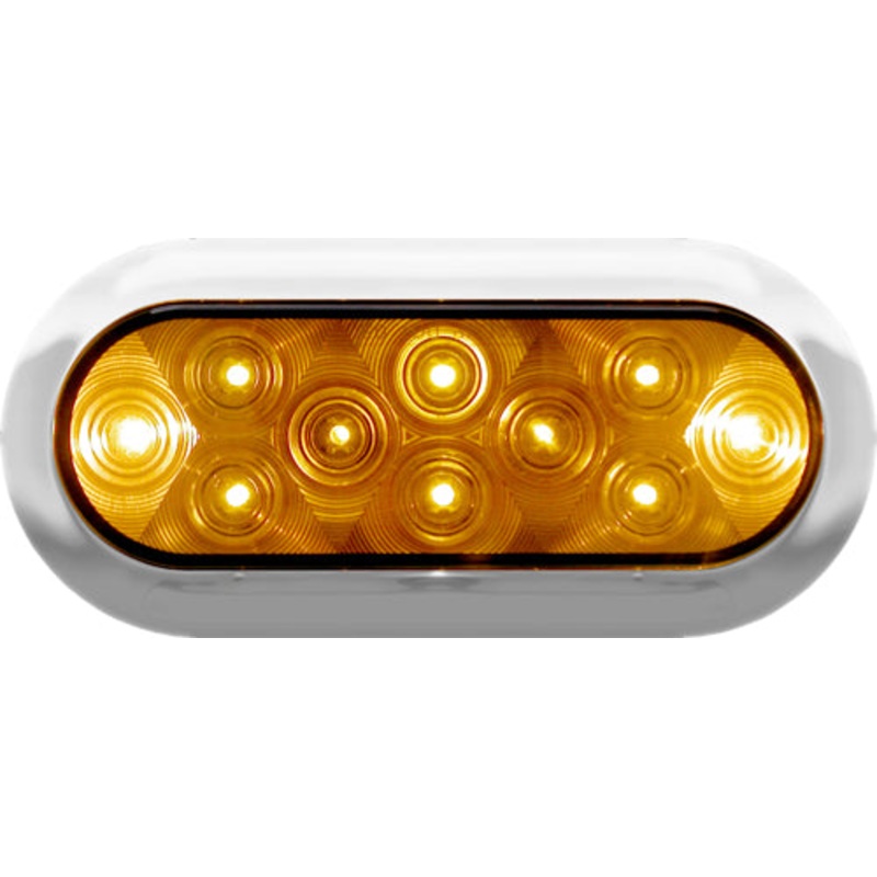 Piranha LED   M423A-4   Multi-Volt Amber   Surface Mount Oval Amber Auxiliary Turn Signal