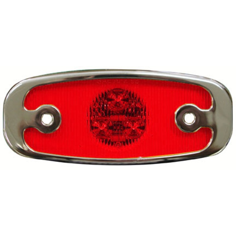 Piranha LED V133XR Red w-Chrome Bezel, 2-Diode Clearance-Side Marker Light (6 Pcs)