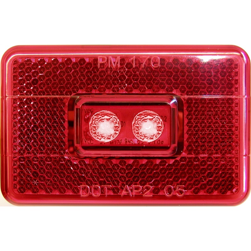Piranha LED V170R Red LED Clearance-Side Marker Light w-Reflex (3 Pcs)