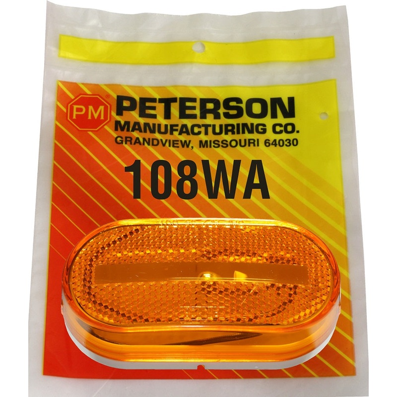PM   108WA   Amber   Clearance-Side Marker Light w-Reflex
