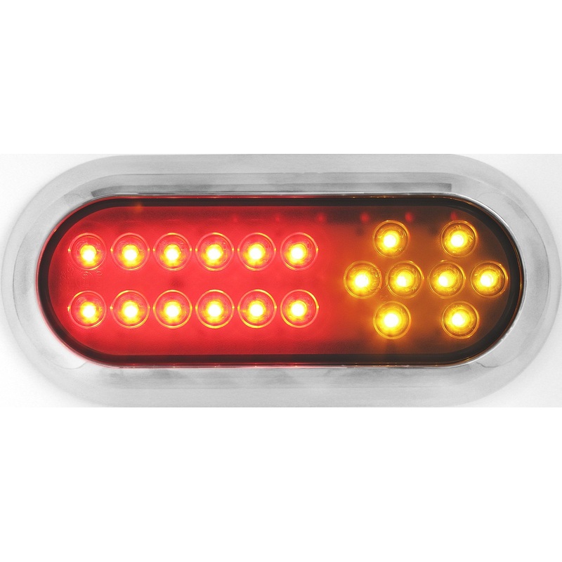 PM   1223A-R-MV   Amber & Red Combo w-Clear Lens   LED Combination Stop, Turn & Tail Light